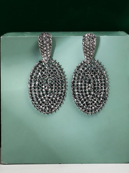 Silver-Plated Contemporary Drop Earrings