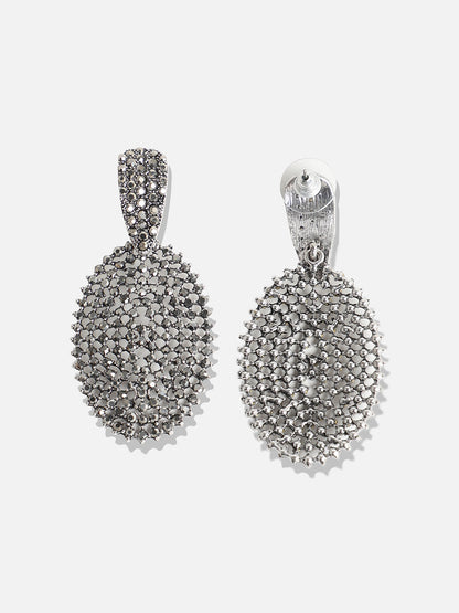 Silver-Plated Contemporary Drop Earrings