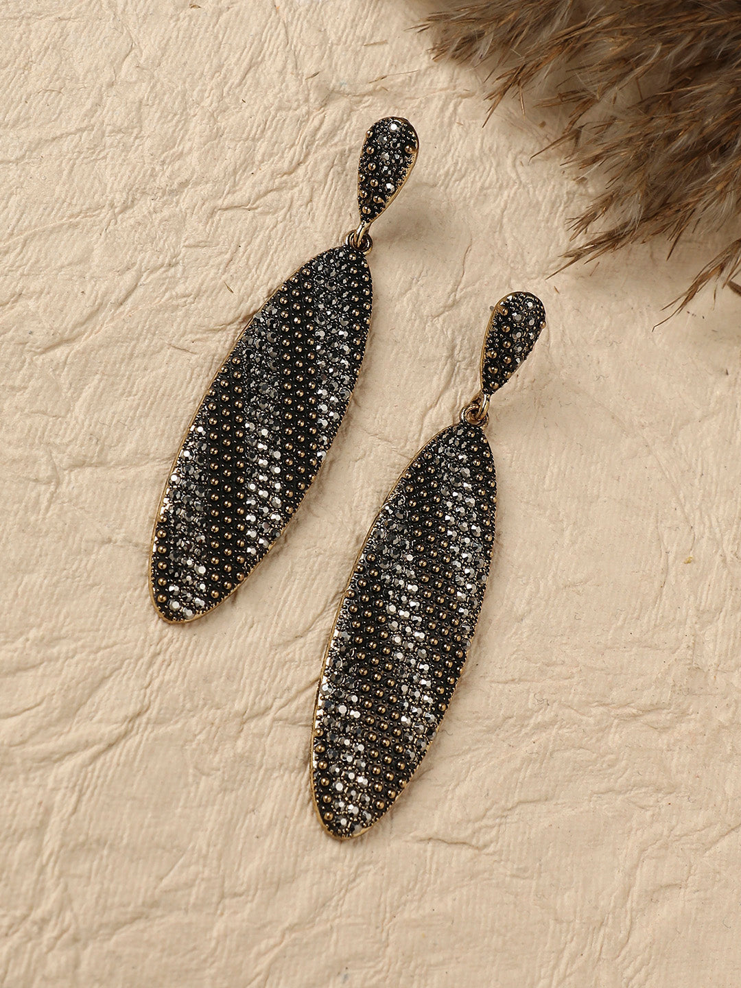 Gold-Plated Contemporary Drop Earrings