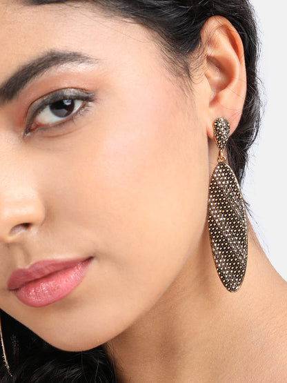 Gold-Plated Contemporary Drop Earrings