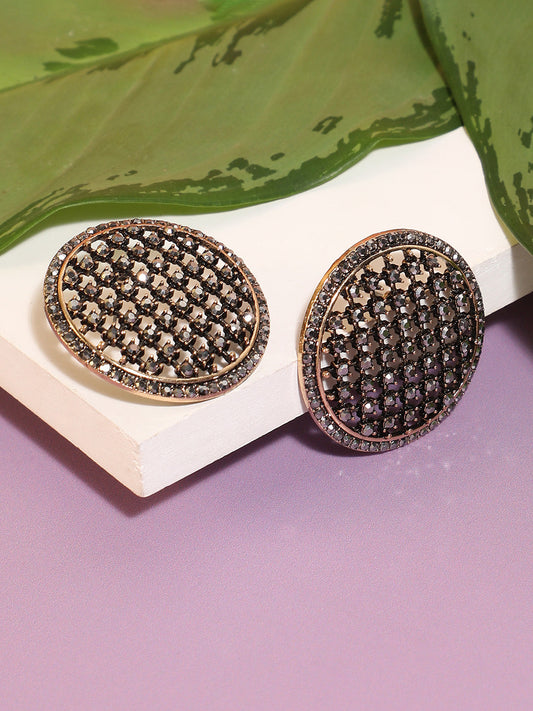 Gold-Plated Contemporary Studs Earrings