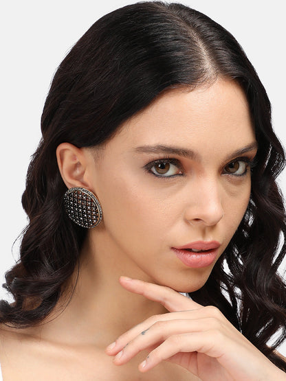Gold-Plated Contemporary Studs Earrings
