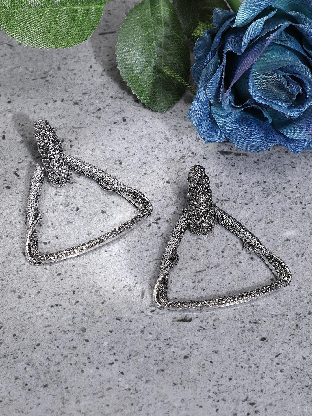 Silver-Plated Contemporary Studs Earrings