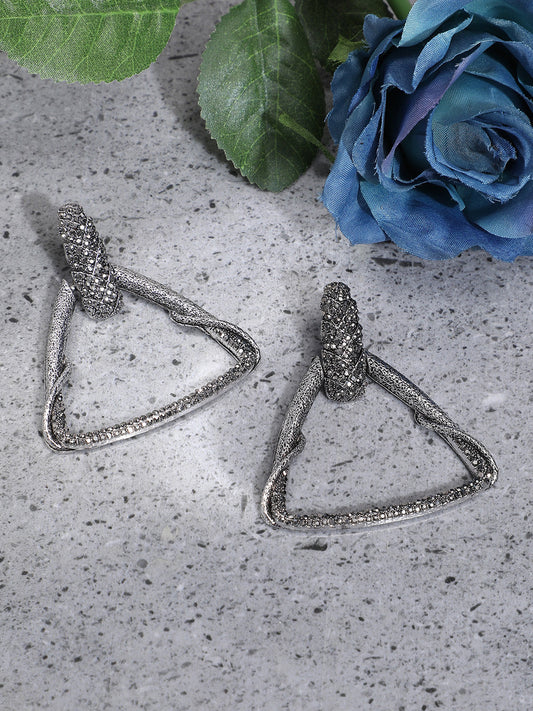 Silver-Plated Contemporary Studs Earrings