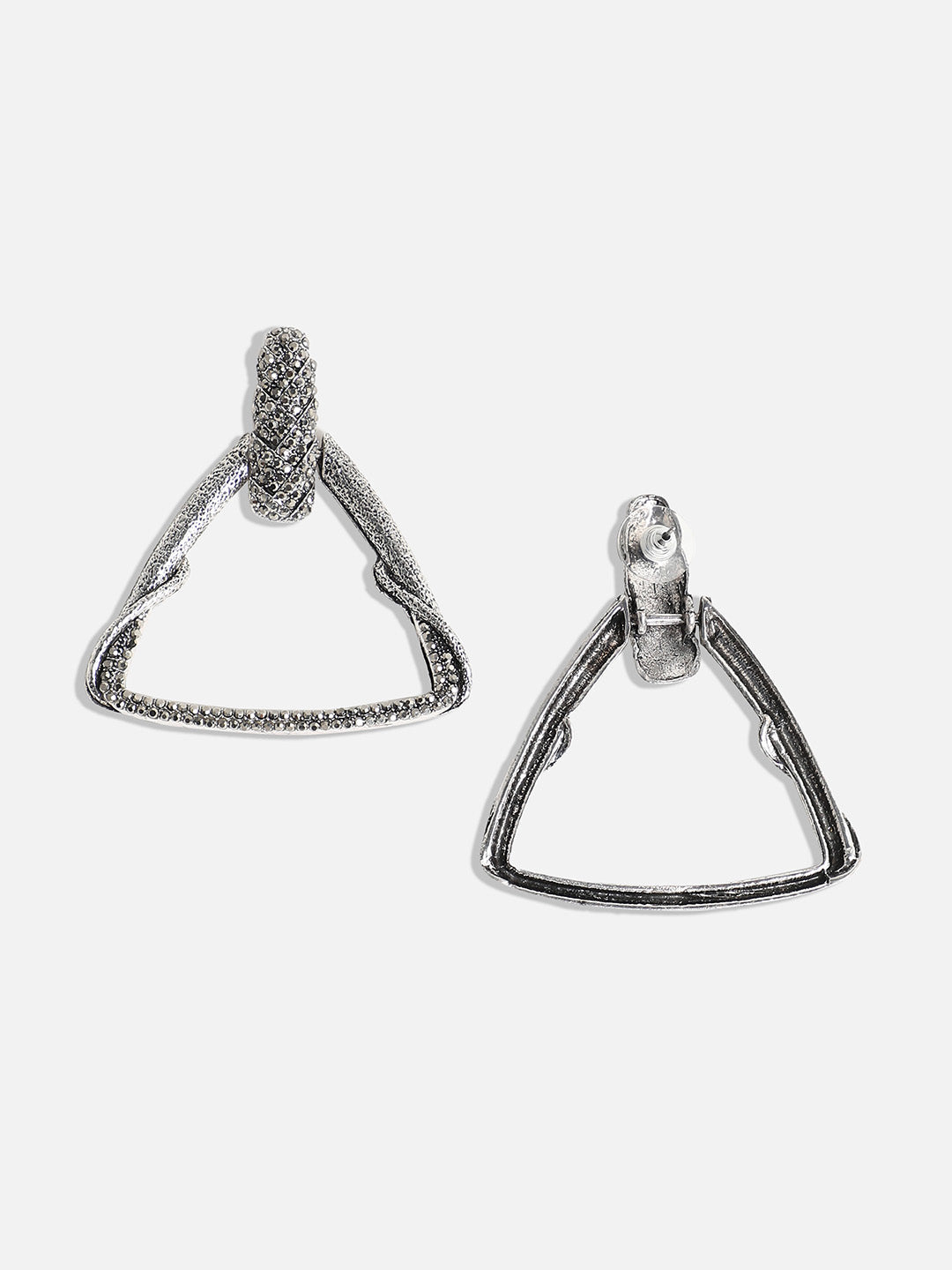 Silver-Plated Contemporary Studs Earrings