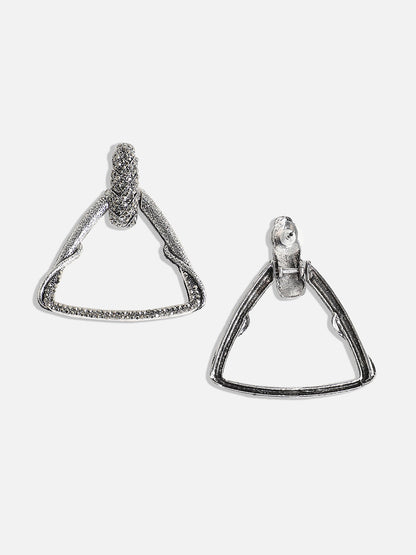 Silver-Plated Contemporary Studs Earrings