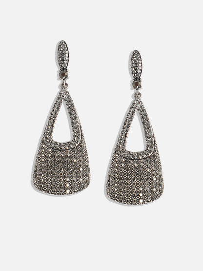 Silver-Plated Contemporary Drop Earrings