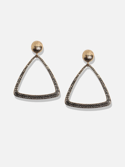 Gold-Plated Triangular-Shaped Drop Earrings