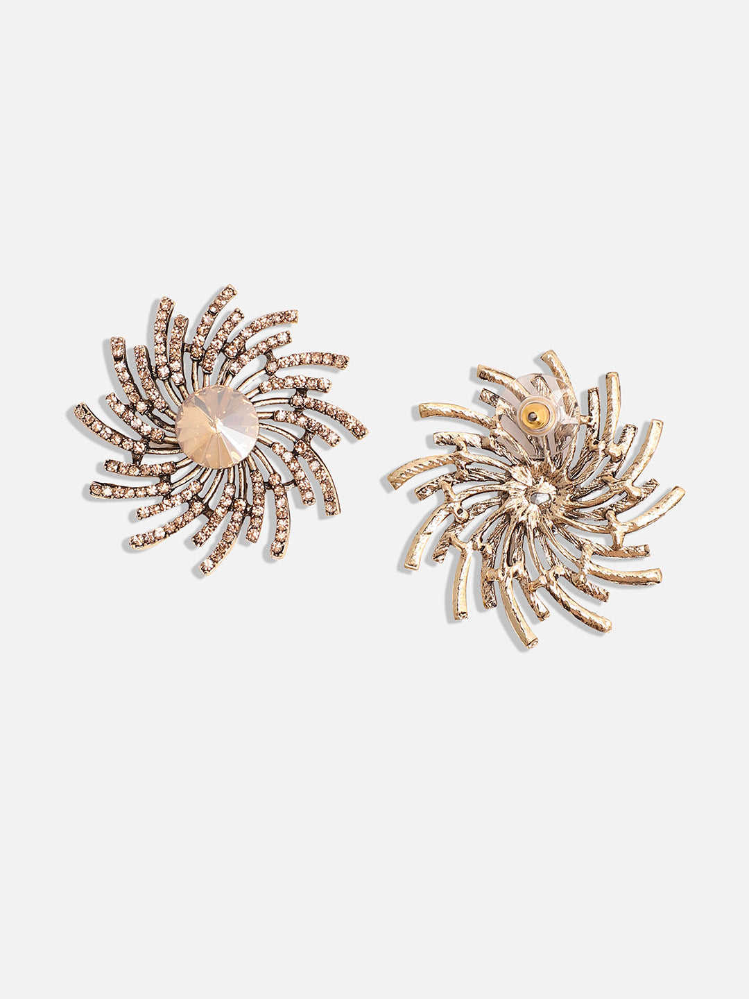 Gold-Plated Contemporary Studs Earrings