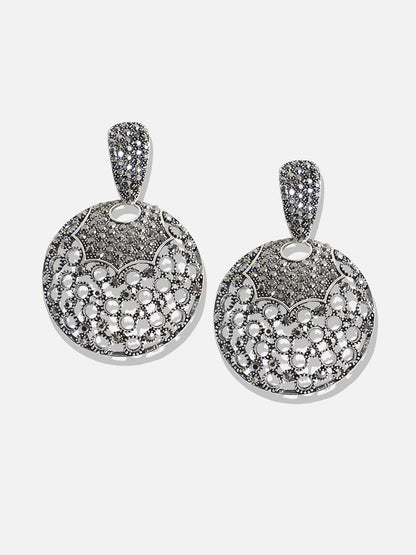 Silver-Plated Contemporary Drop Earrings