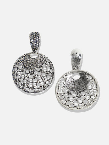 Silver-Plated Contemporary Drop Earrings