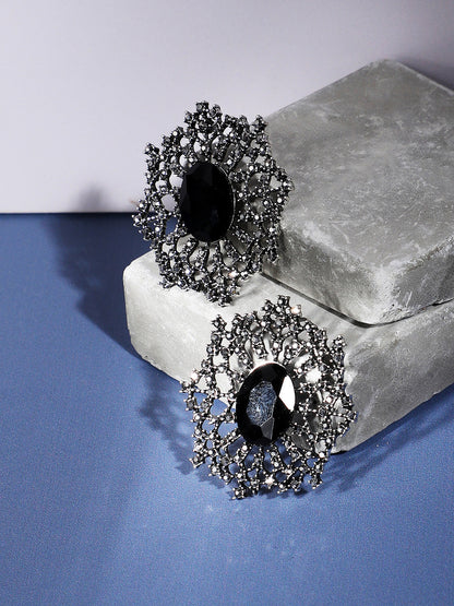 Silver-Plated Contemporary Stud Earrings