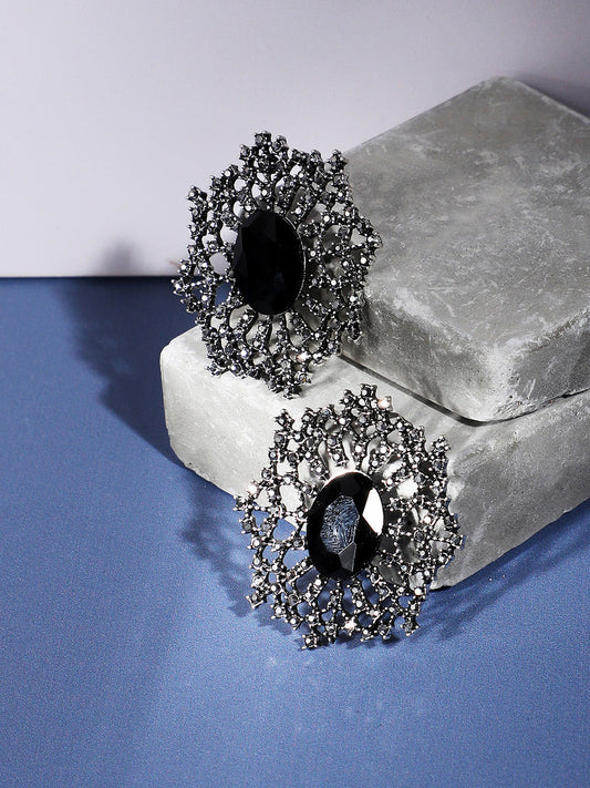 Silver-Plated Contemporary Stud Earrings