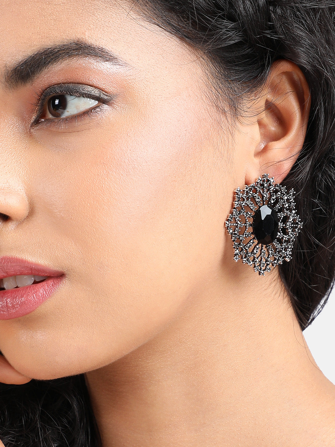 Silver-Plated Contemporary Stud Earrings