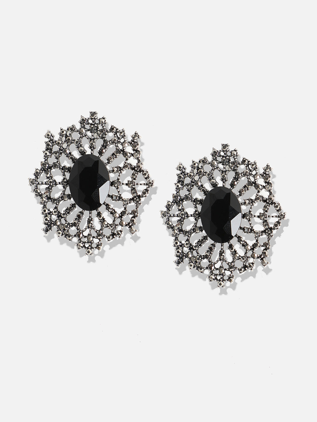 Silver-Plated Contemporary Stud Earrings