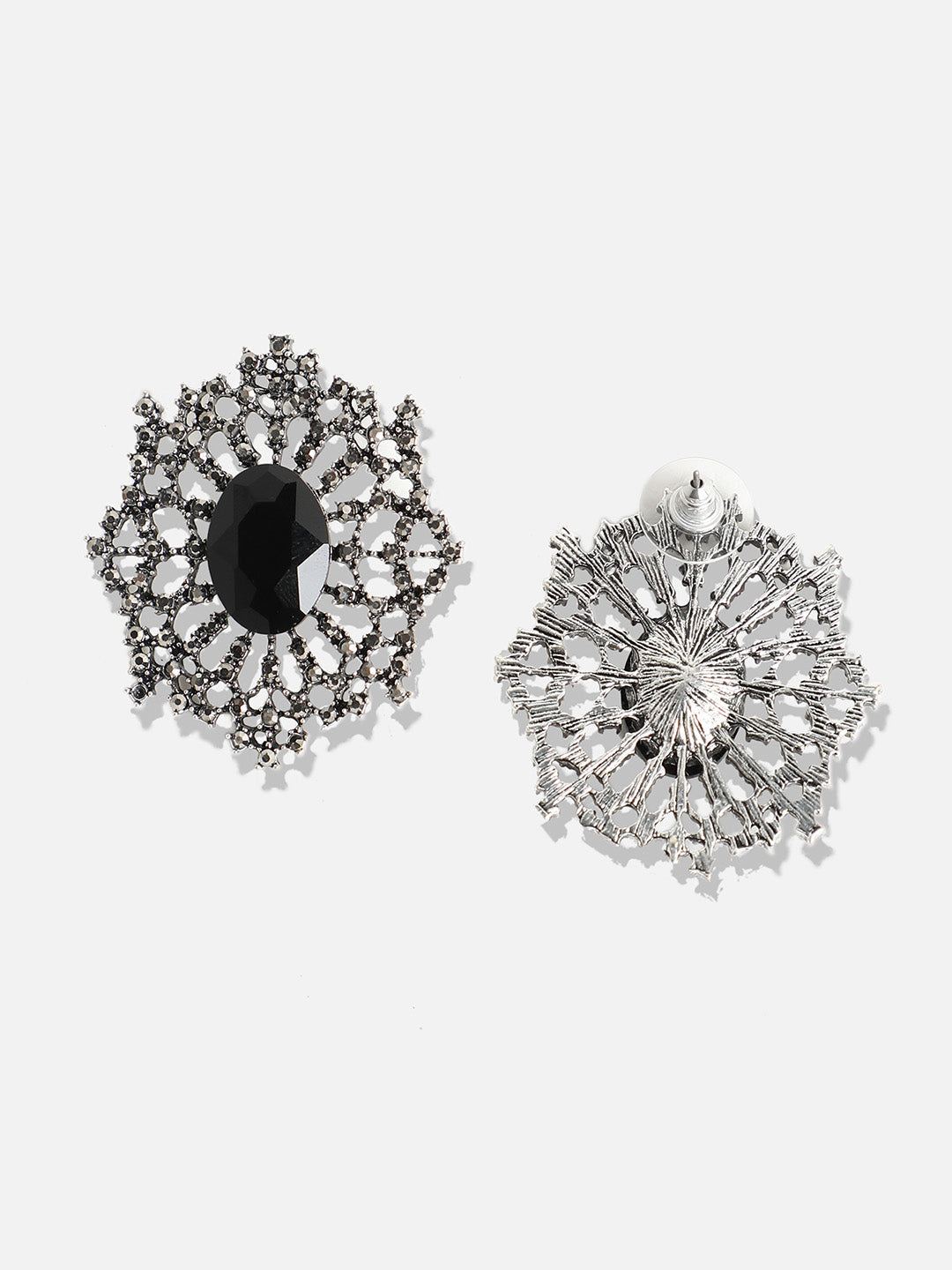 Silver-Plated Contemporary Stud Earrings