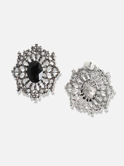 Silver-Plated Contemporary Stud Earrings
