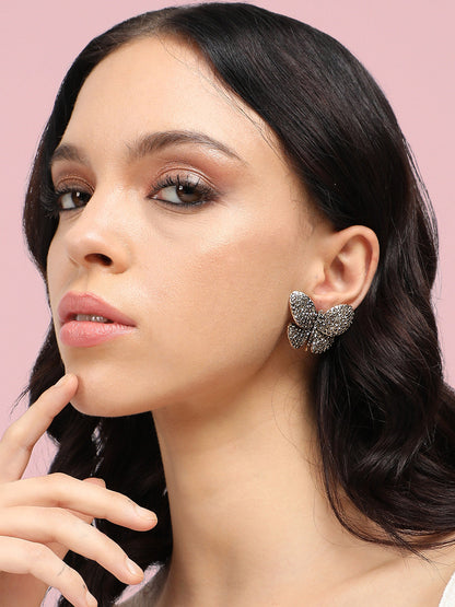 Silver-Plated Contemporary Studs Earrings