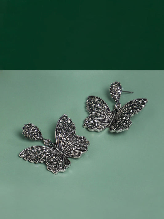 Silver-PlatedContemporary Drop Earrings