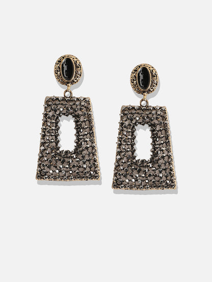Gold-Plated Geometric-Shaped Drop Earrings