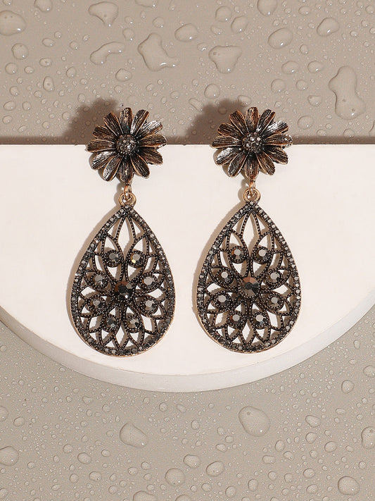 Gold-Plated Contemporary Drop Earrings
