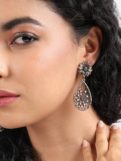 Gold-Plated Contemporary Drop Earrings