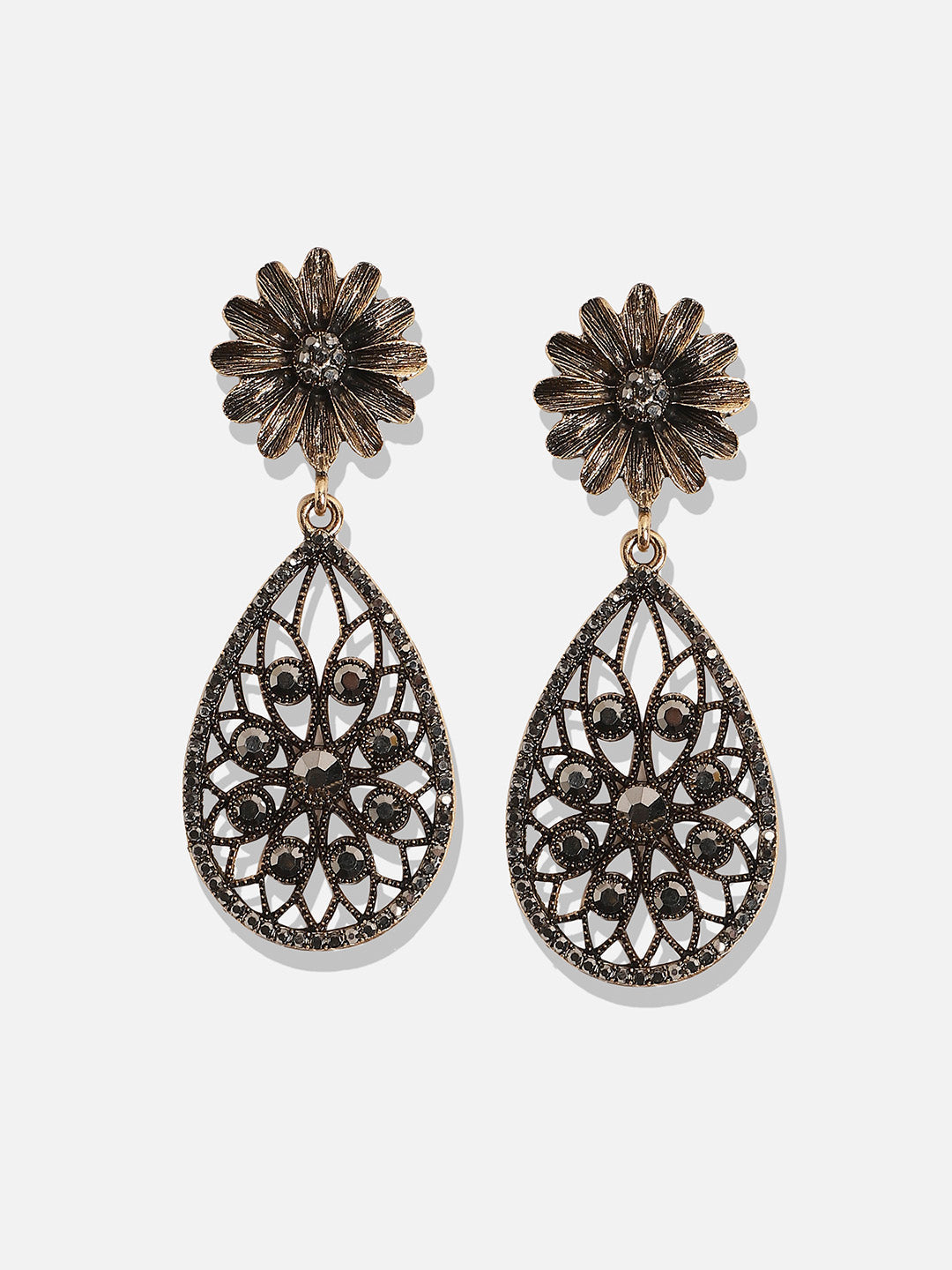 Gold-Plated Contemporary Drop Earrings