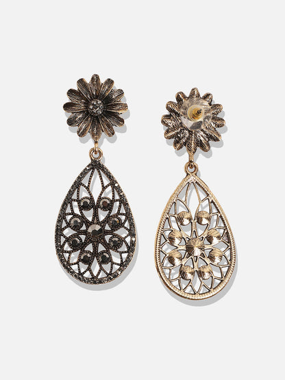 Gold-Plated Contemporary Drop Earrings