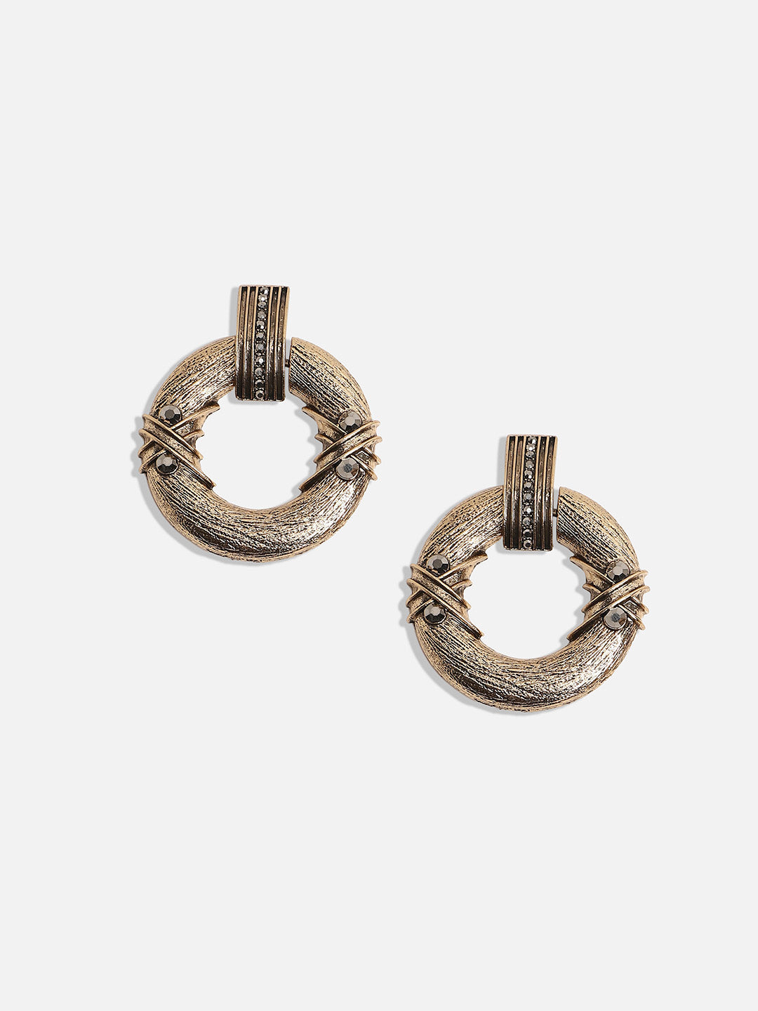 Gold-Plated Contemporary Drop Earrings