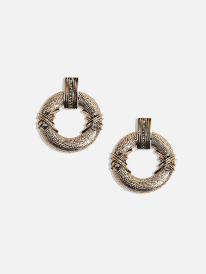 Gold-Plated Contemporary Drop Earrings