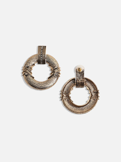 Gold-Plated Contemporary Drop Earrings