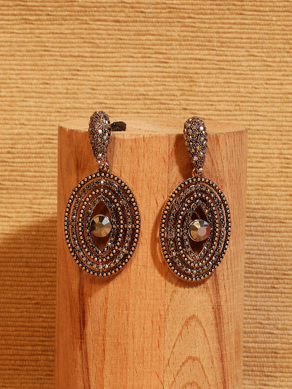 Gold-Plated Contemporary Drop Earrings