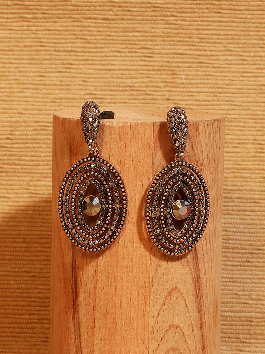 Gold-Plated Contemporary Drop Earrings