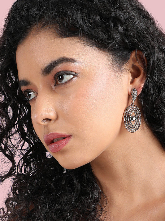Gold-Plated Contemporary Drop Earrings