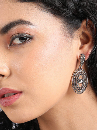 Gold-Plated Contemporary Drop Earrings