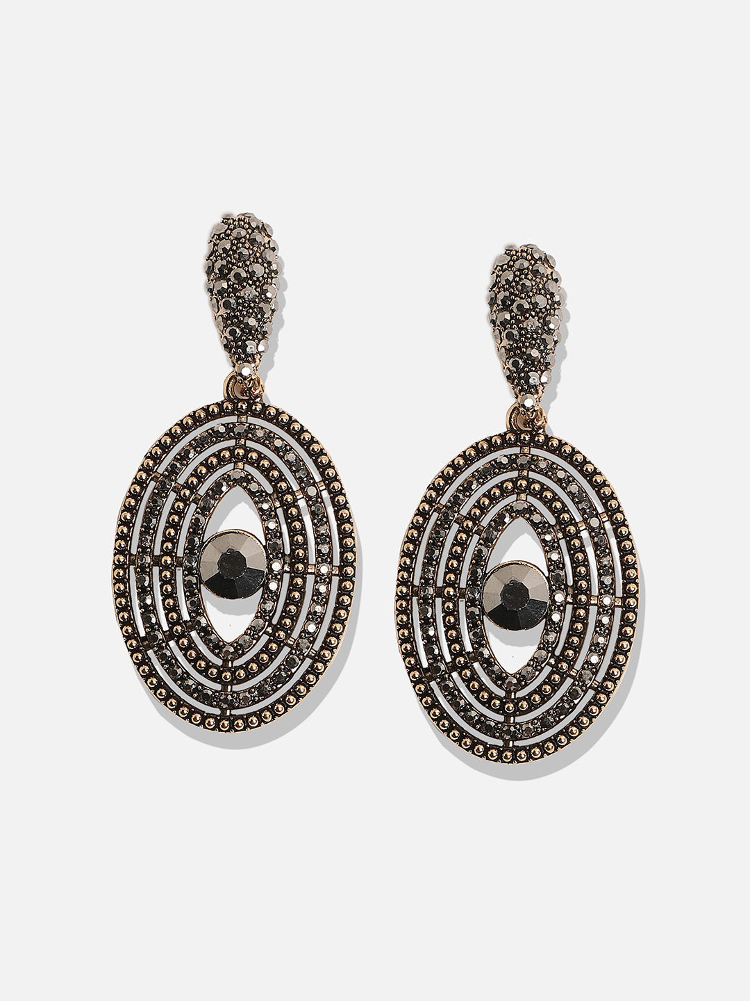 Gold-Plated Contemporary Drop Earrings