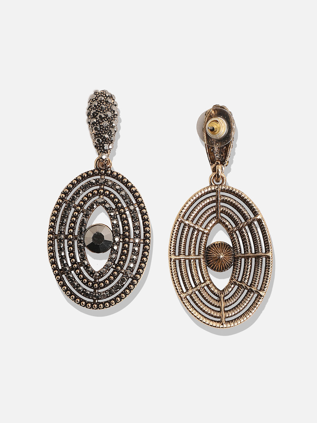 Gold-Plated Contemporary Drop Earrings