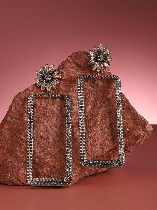 Gold-Plated Contemporary Drop Earrings