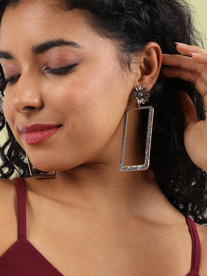 Gold-Plated Contemporary Drop Earrings