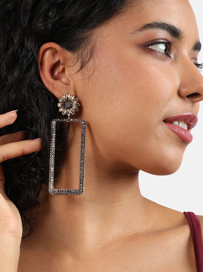 Gold-Plated Contemporary Drop Earrings