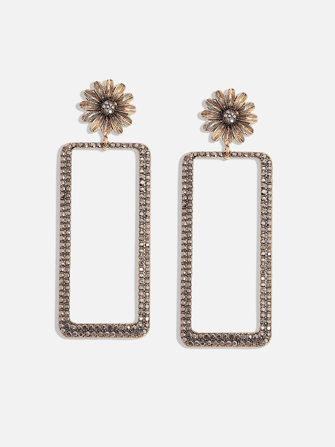 Gold-Plated Contemporary Drop Earrings