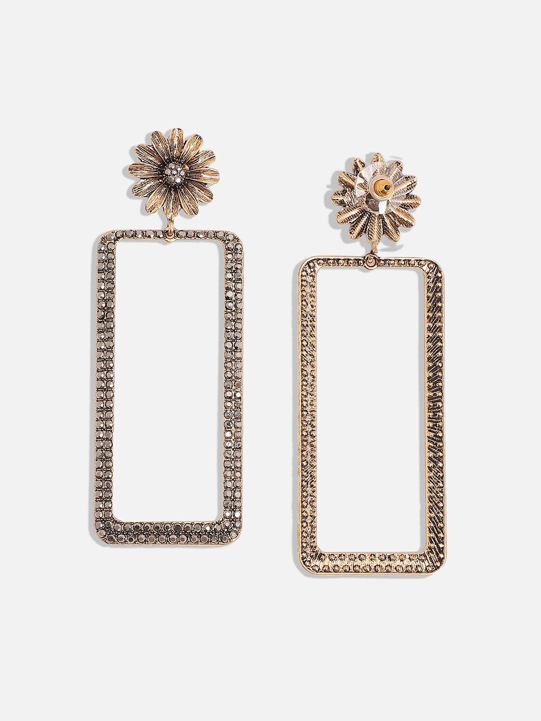 Gold-Plated Contemporary Drop Earrings