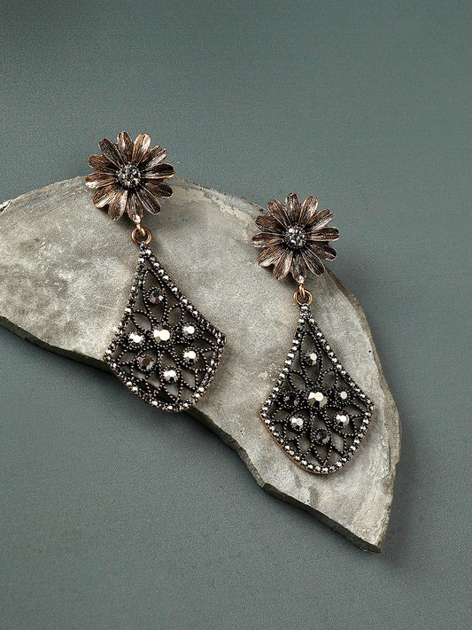 Gold-Plated Contemporary Drop Earrings