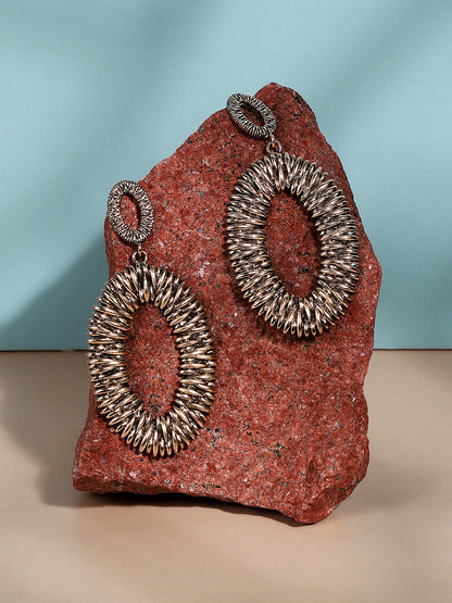 Gold-Plated Contemporary Drop Earrings
