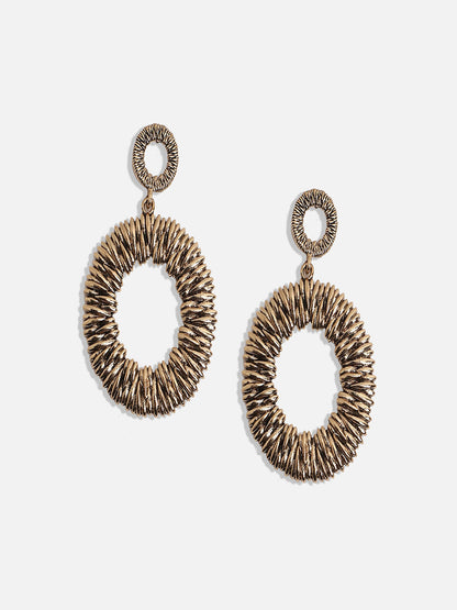 Gold-Plated Contemporary Drop Earrings
