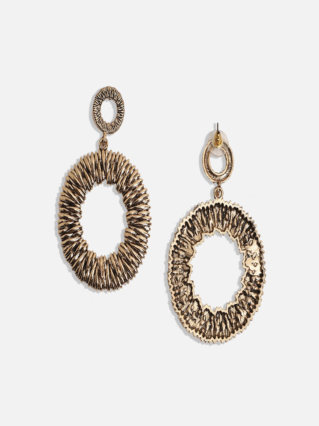 Gold-Plated Contemporary Drop Earrings