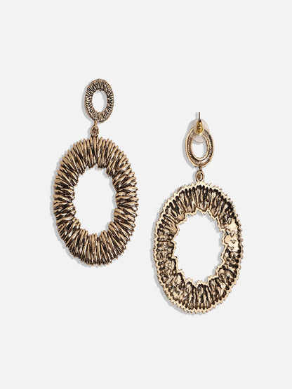 Gold-Plated Contemporary Drop Earrings