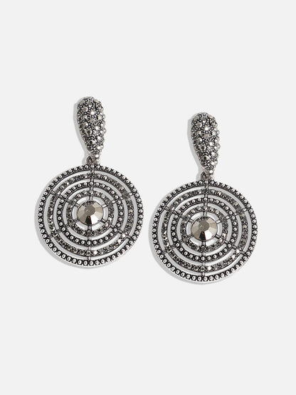 Silver-Plated Artificial Stones Contemporary Drop Earrings