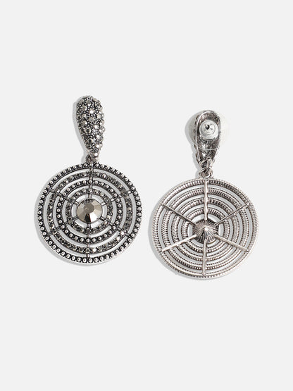 Silver-Plated Artificial Stones Contemporary Drop Earrings