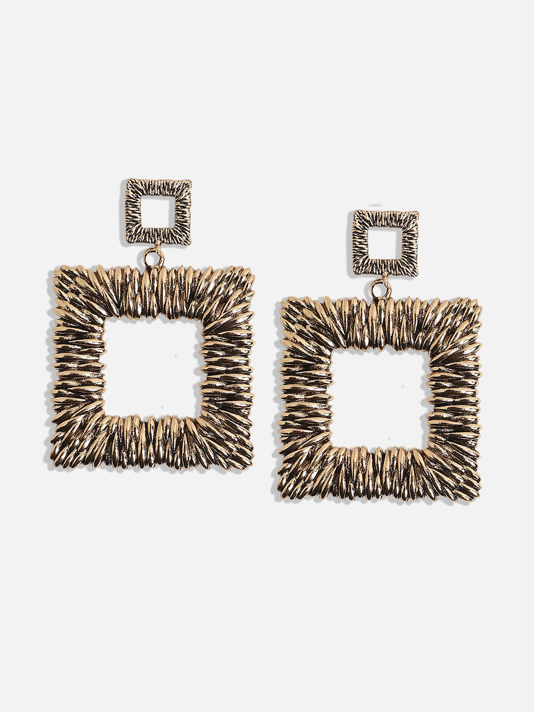 Gold-Plated Square Drop Earrings